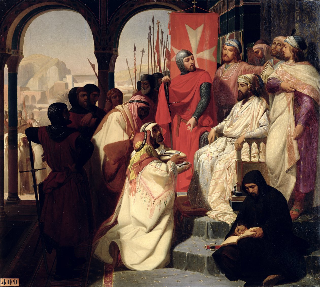 A Jeruzsálemi Szent János Lovagrend 1347-ben a vallás helyreállítása Örményországban, 1844 alkotó: Henri Delaborde