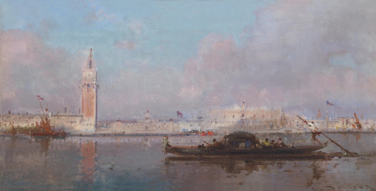 Gondolok S. Giorgio Maggiore Velence előtt alkotó: Henri Duvieux