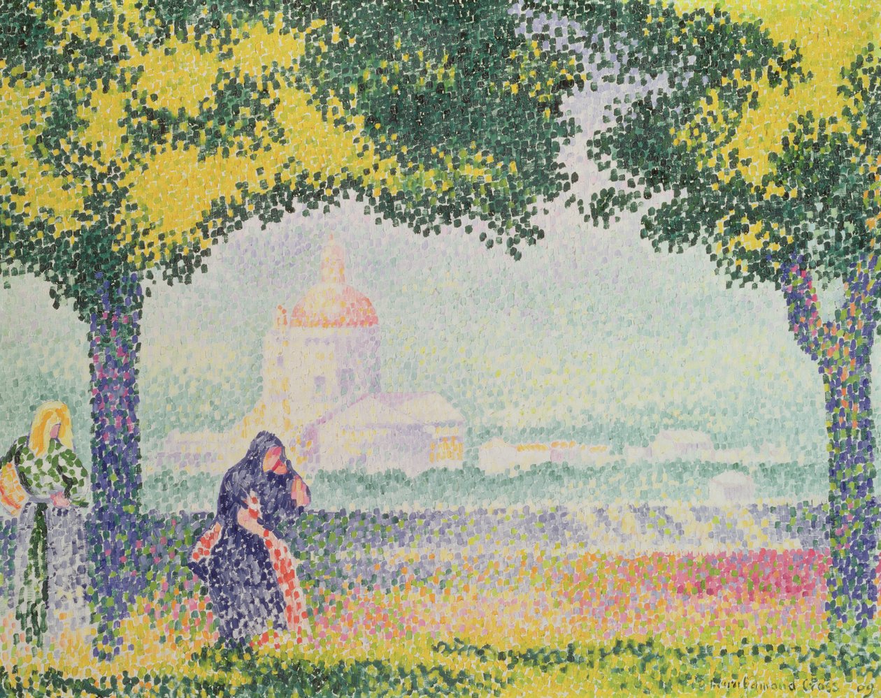 Kilátás a Santa Maria degli Angeli templomra, Assisi közelében, 1909 alkotó: Henri Edmond Cross