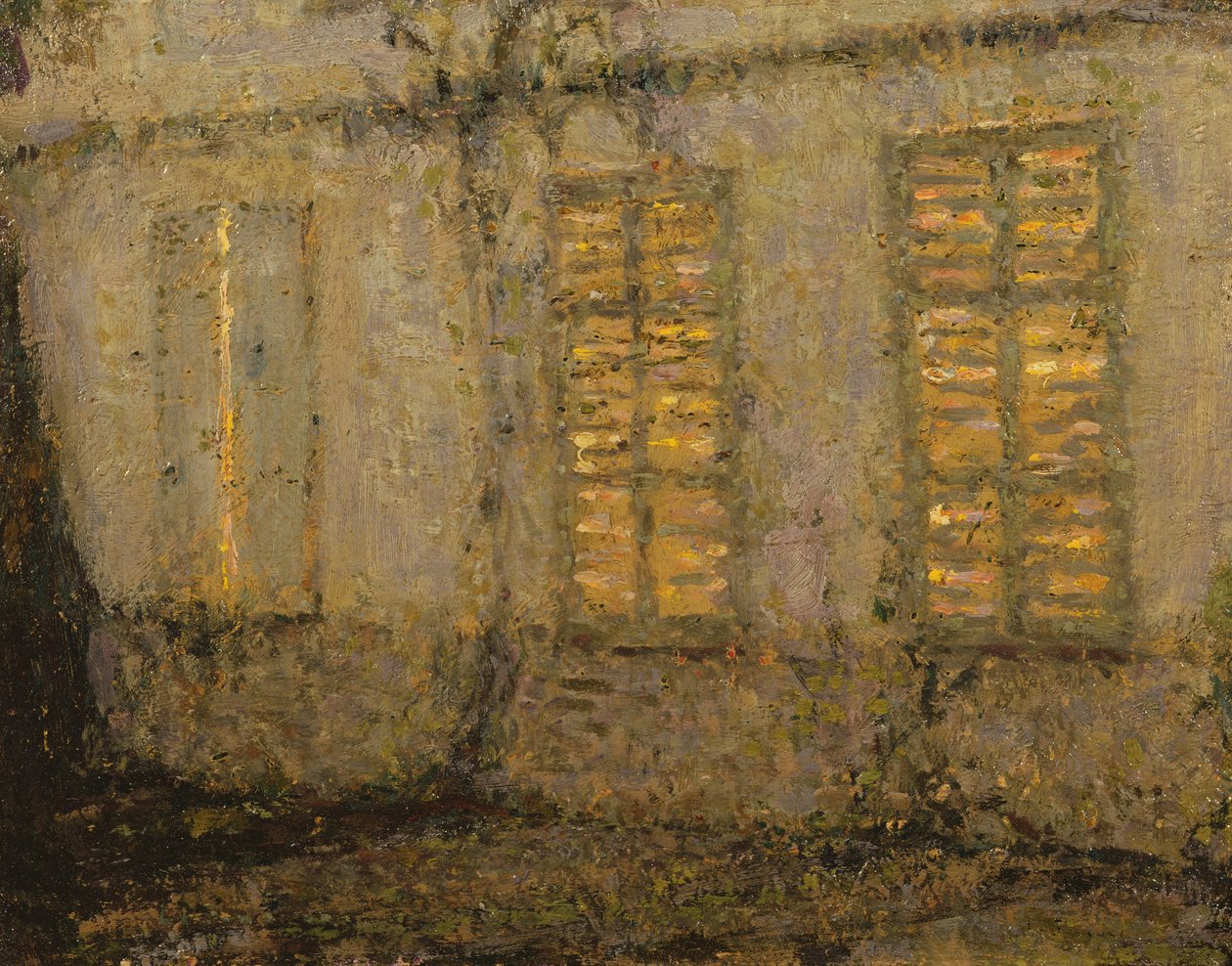 Zárt redőnyök, holdfény, Gerberoy, 1932 körül alkotó: Henri Eugene Augustin Le Sidaner