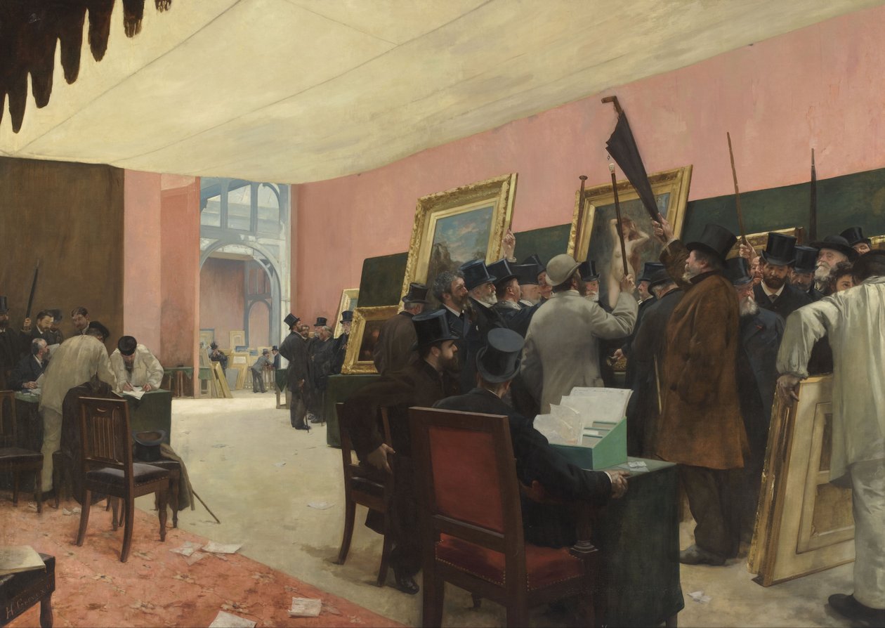 A festészeti zsűri ülése alkotó: Henri Gervex