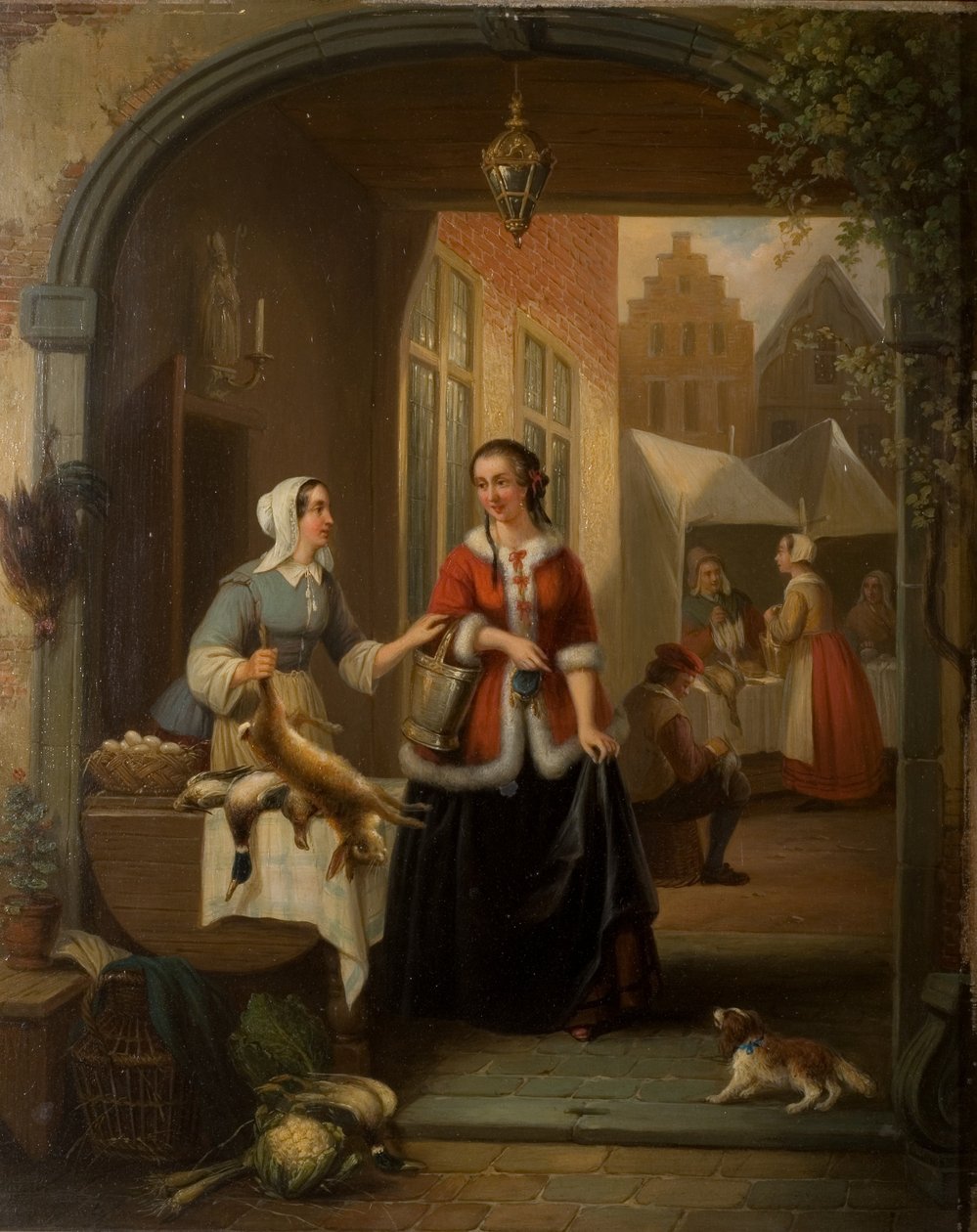 Holland piaci jelenet alkotó: Henri Joseph Gommarus Carpentero