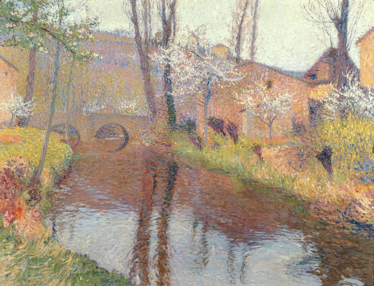 Tájkép egy híddal alkotó: Henri Martin