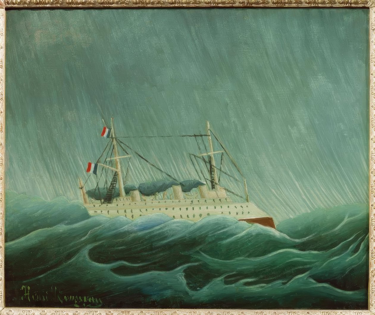 A hajó a viharban (Vihar a tenger felett) alkotó: Henri Rousseau