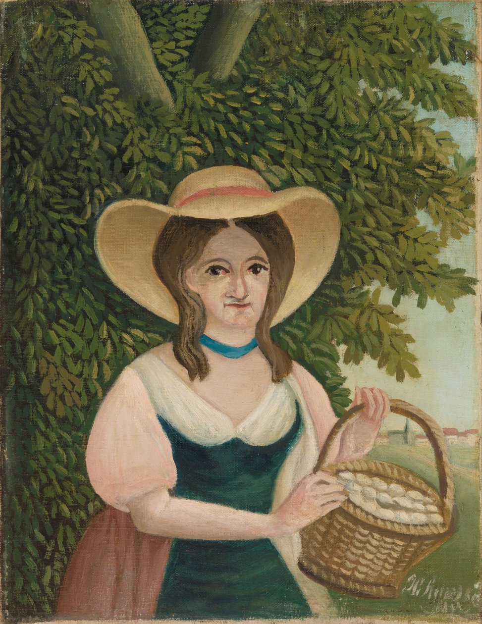 Nő tojáskosárral alkotó: Henri Rousseau