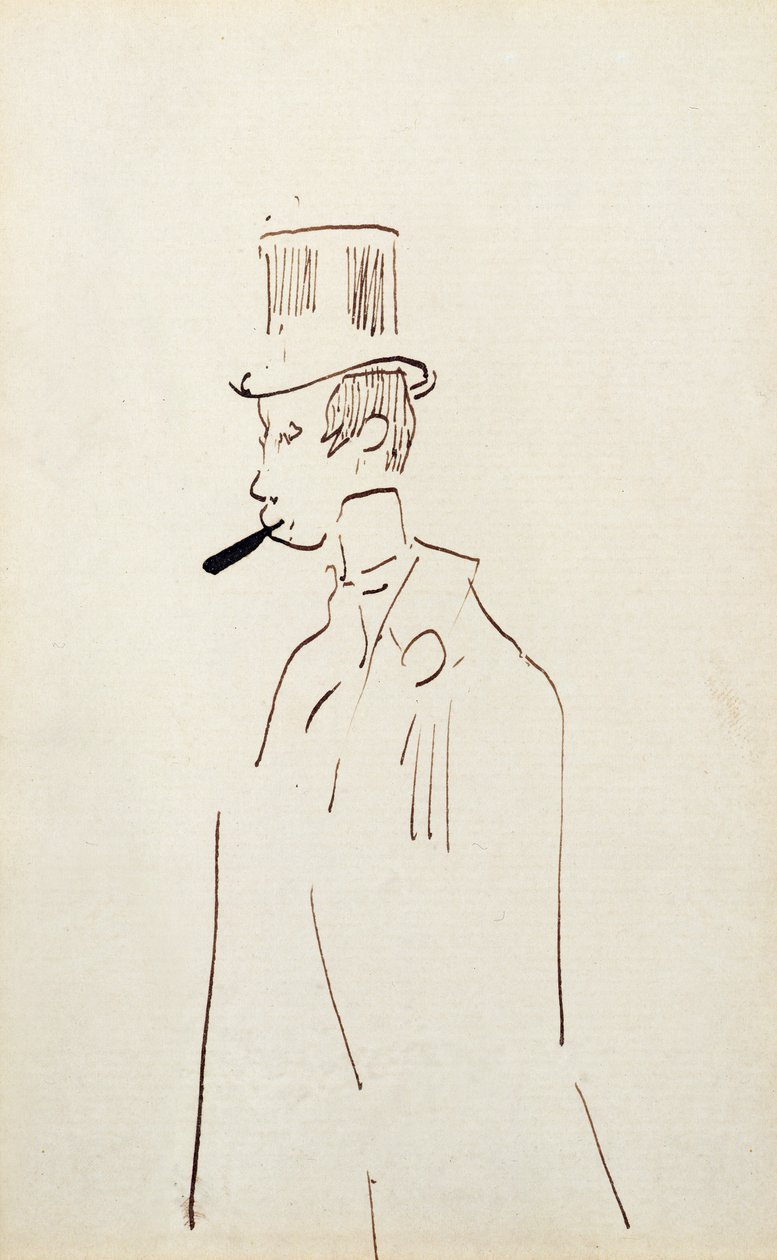 Férfi cilinderben, 1890 körül alkotó: Henri de Toulouse Lautrec