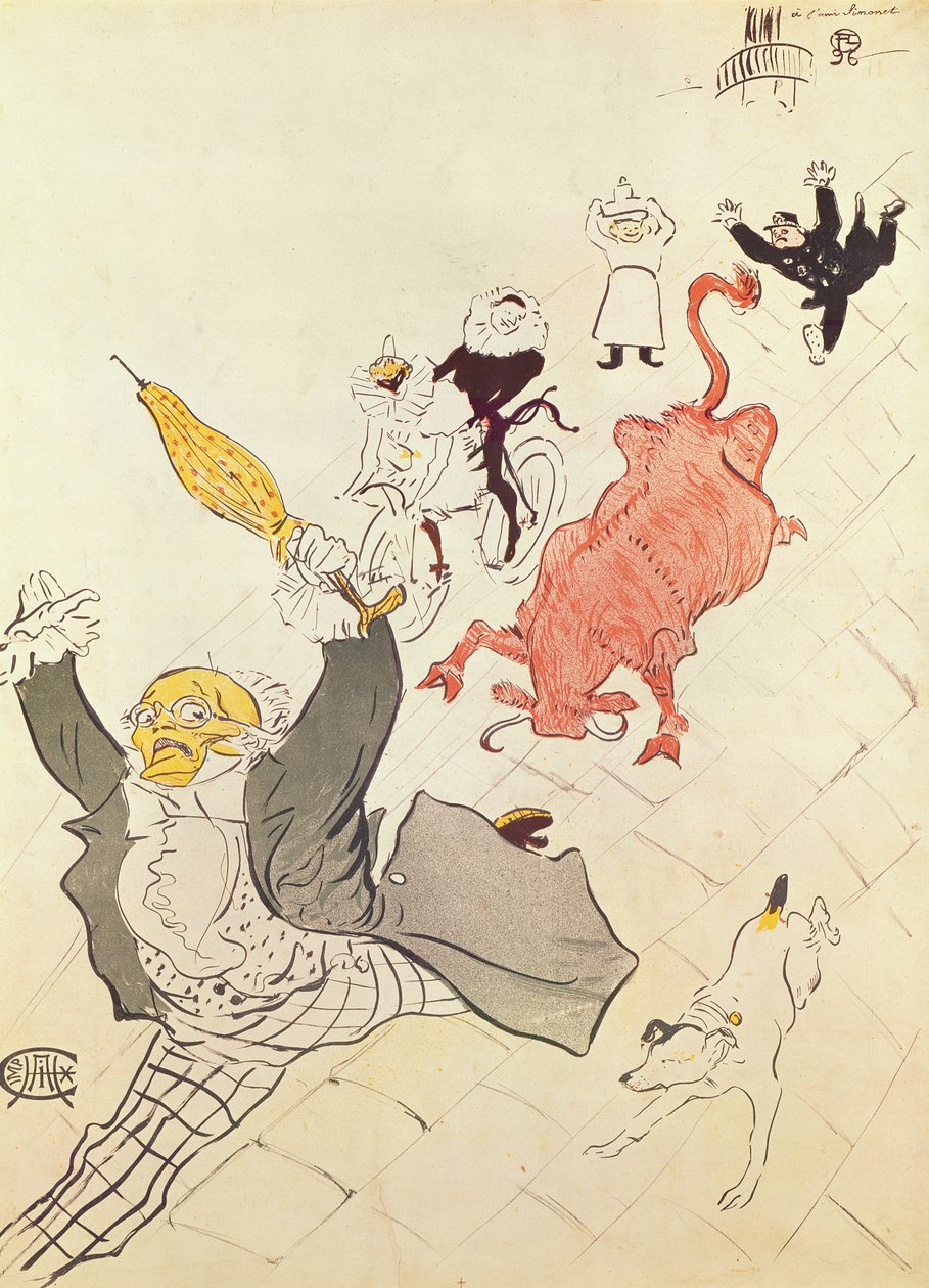 A feldühödött tehén (a művész barátjának, Simonet-nek dedikált plakát), 1896 (színes litográfia) alkotó: Henri de Toulouse Lautrec