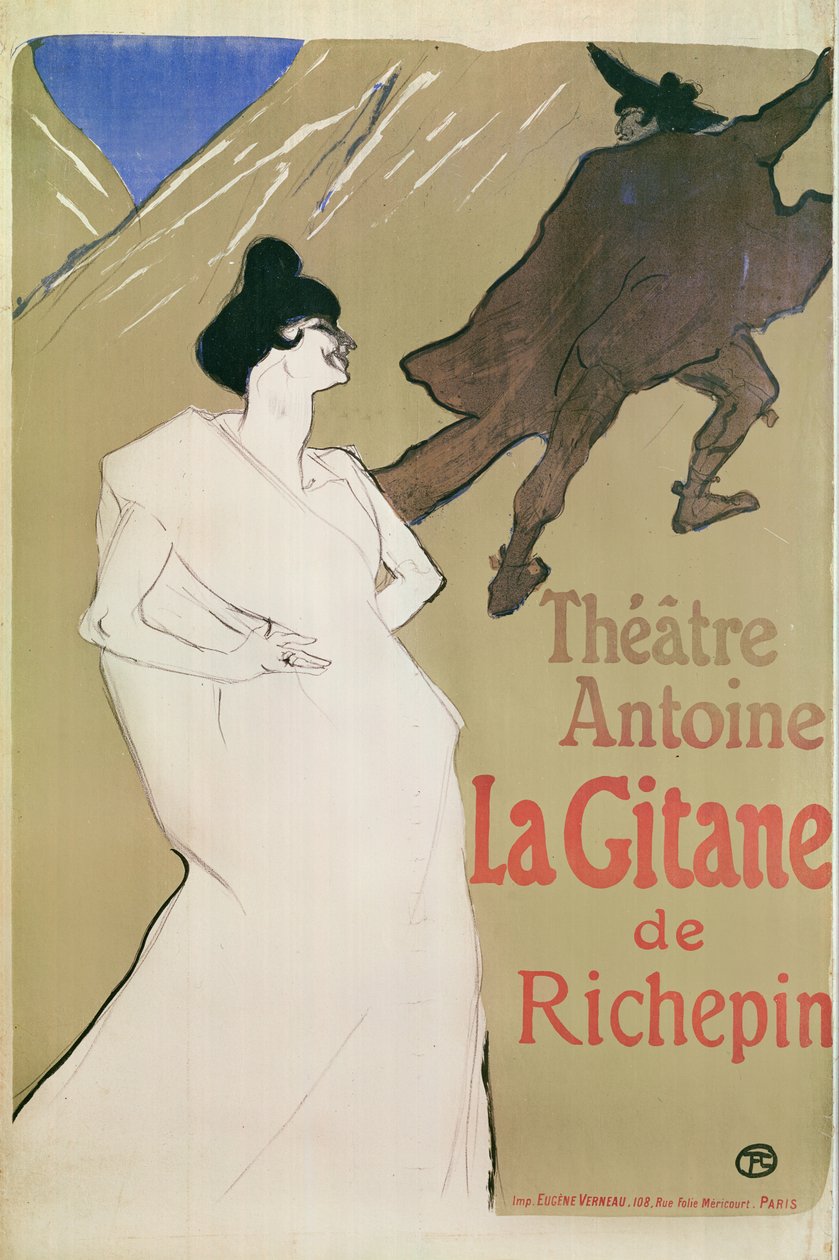 Antoine Színház, Richepin Gitane (poszter), 1900 (litográfia) alkotó: Henri de Toulouse Lautrec