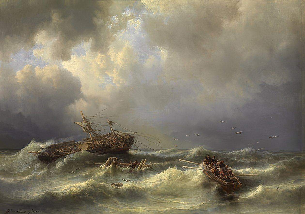 Hajótörés. 1857 alkotó: Henri Adolphe Schaep
