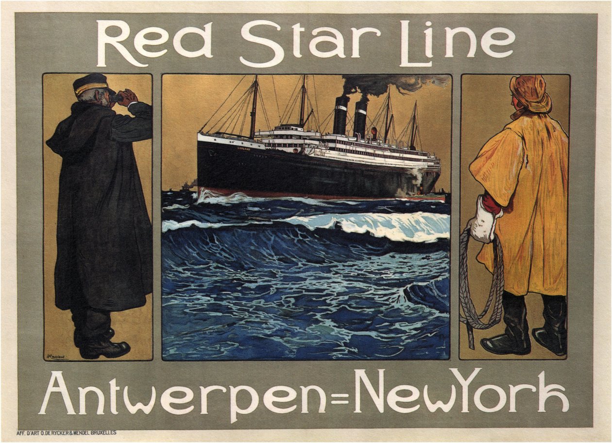 Red Star Line, 1908 alkotó: Henri Cassiers