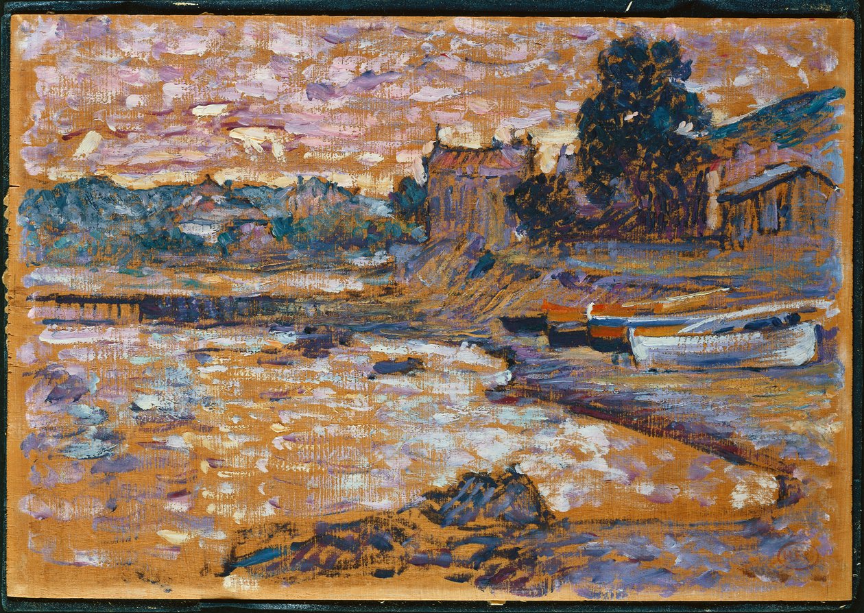 Partra vetett csónakok Lavandouban, 1908-09 alkotó: Henri Edmond Cross