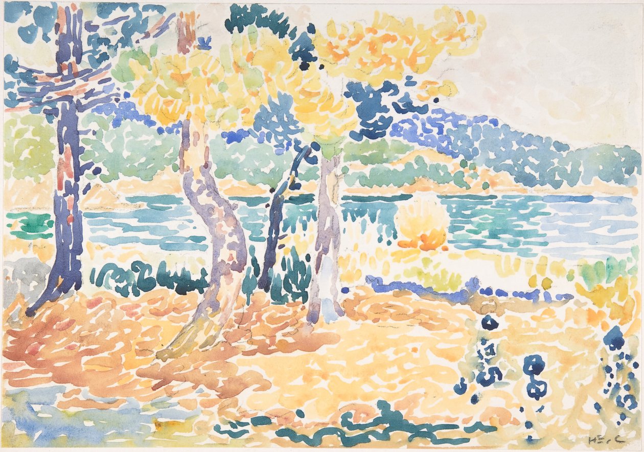 Pines on the Coastline, n.d.. alkotó: Henri Edmond Cross