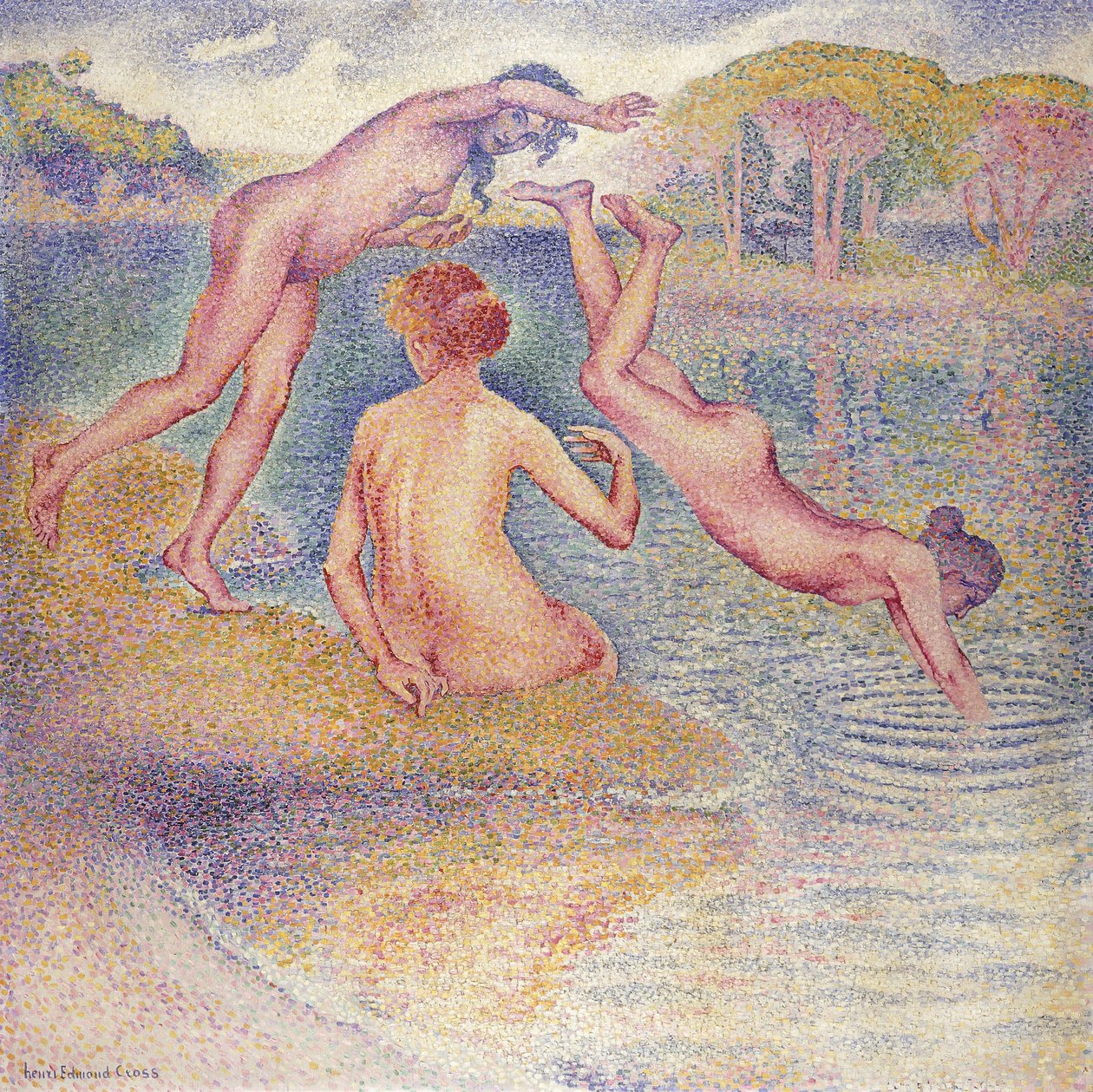 A fürdőzők alkotó: Henri Edmond Cross