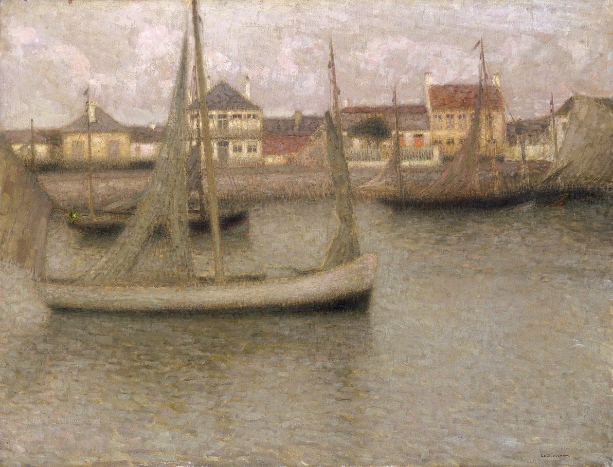 "Csónakok, Heyst", 1900. alkotó: Henri Eugene Le Sidaner