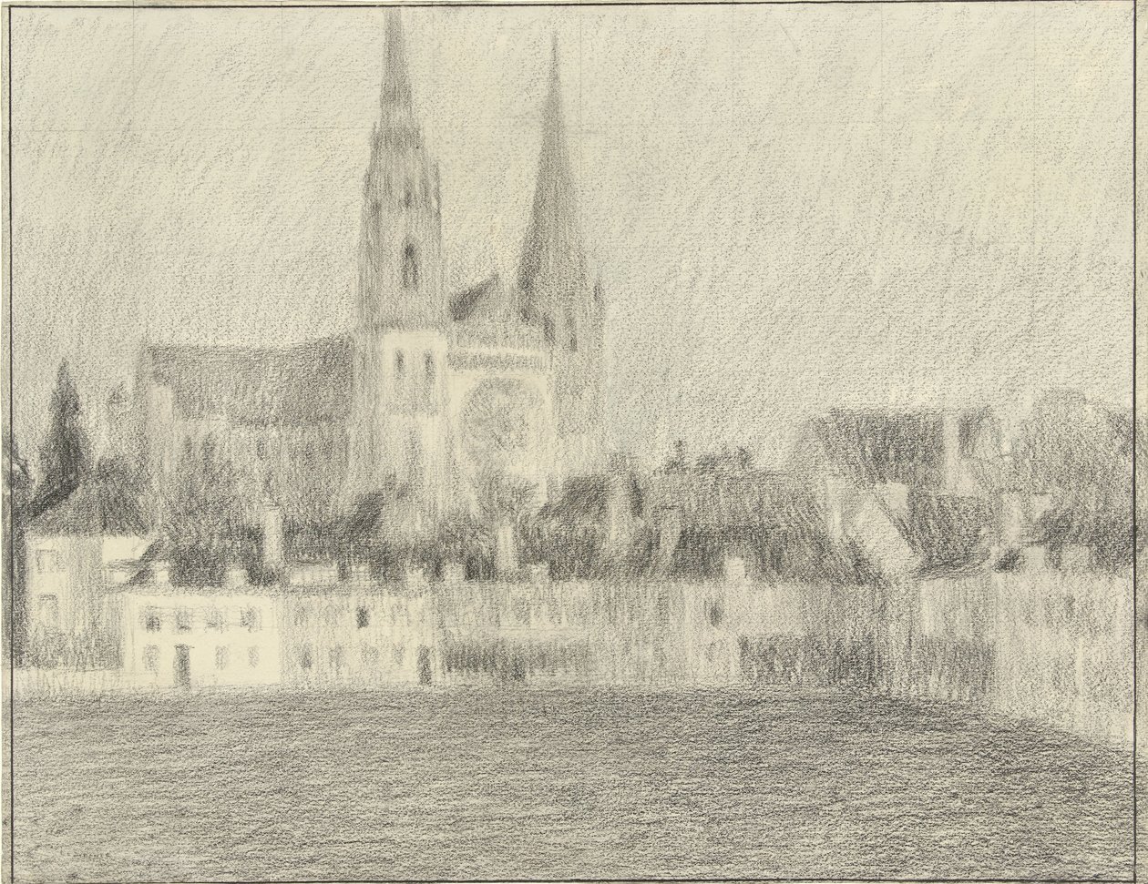 Chartres kilátása alkotó: Henri Eugene Le Sidaner