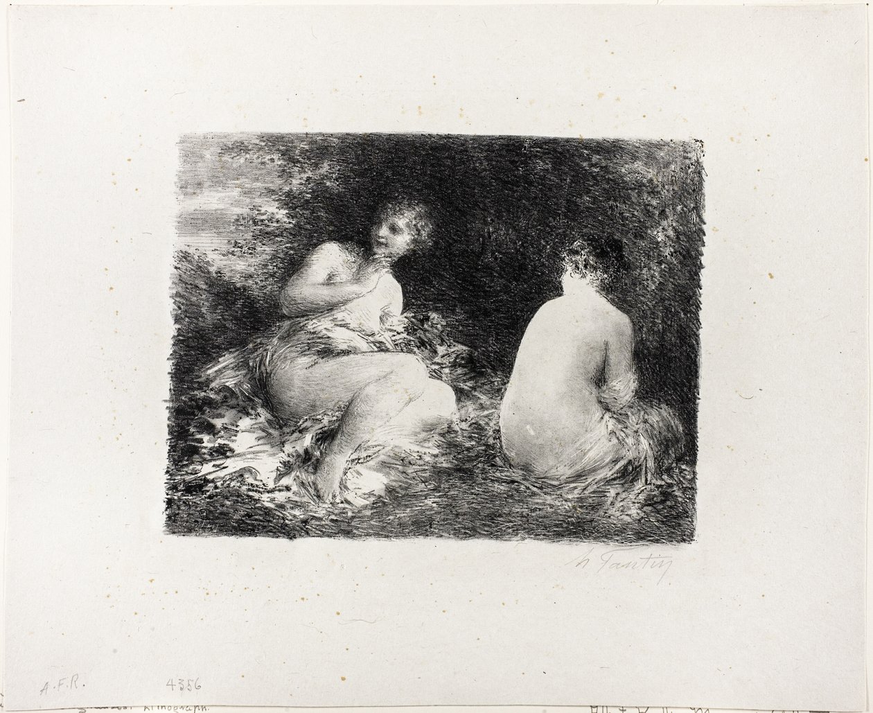 Fürdő nők, második közepes tányér alkotó: Ignace Henri Jean Fantin Latour