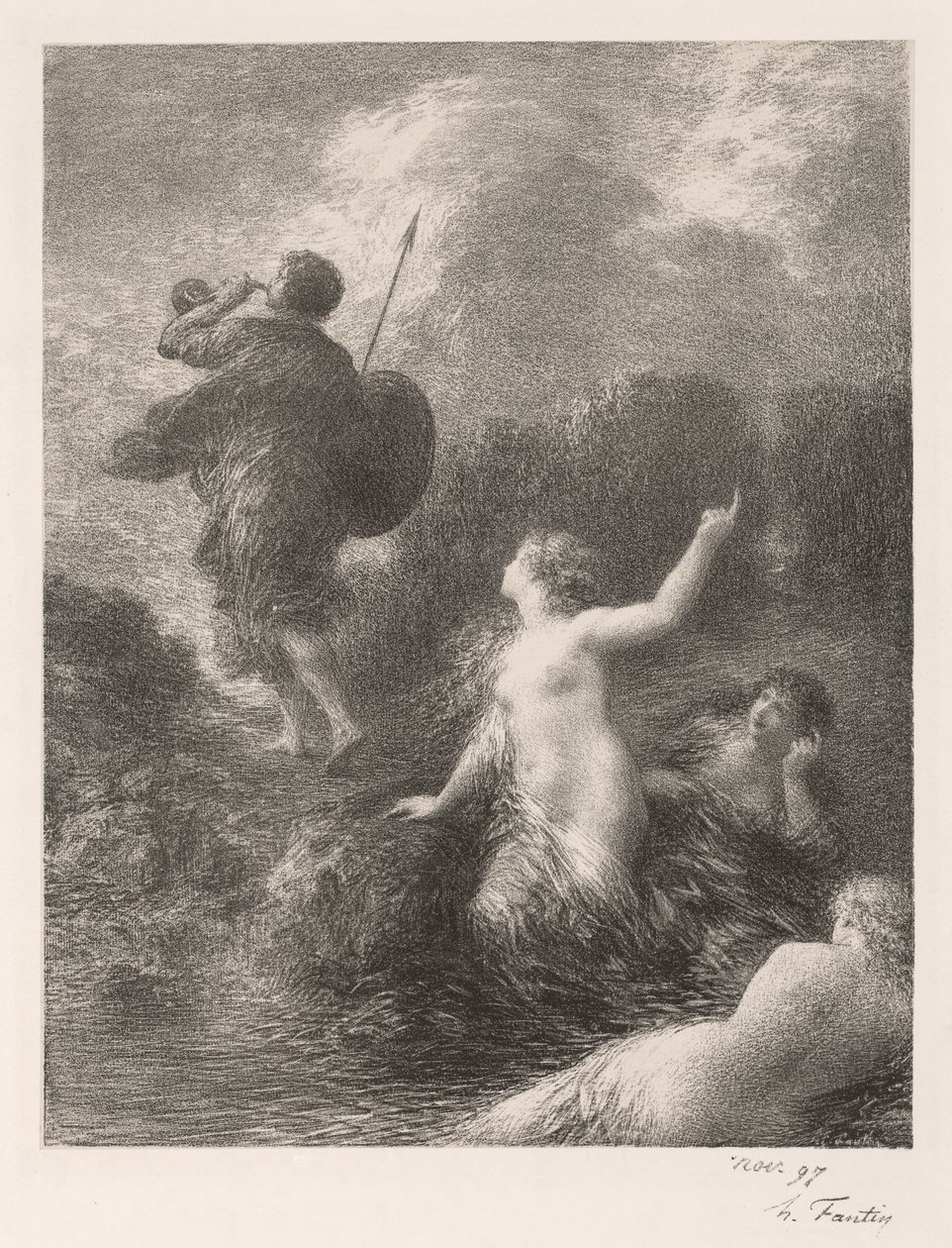 Goettterdaemmerung: Siegfried és a lányok alkotó: Ignace Henri Jean Fantin Latour