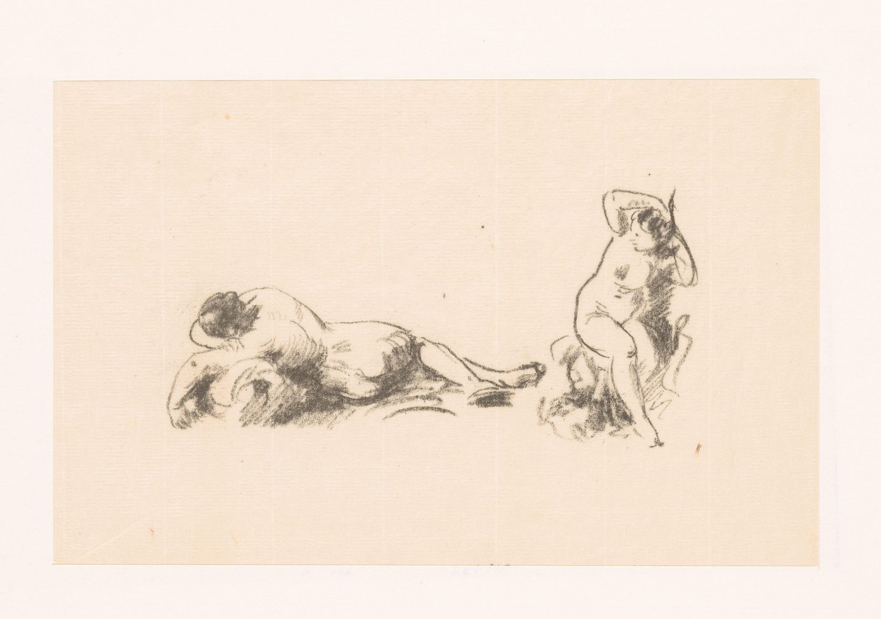 Tanulmányi lap két meztelen nővel alkotó: Ignace Henri Jean Fantin Latour