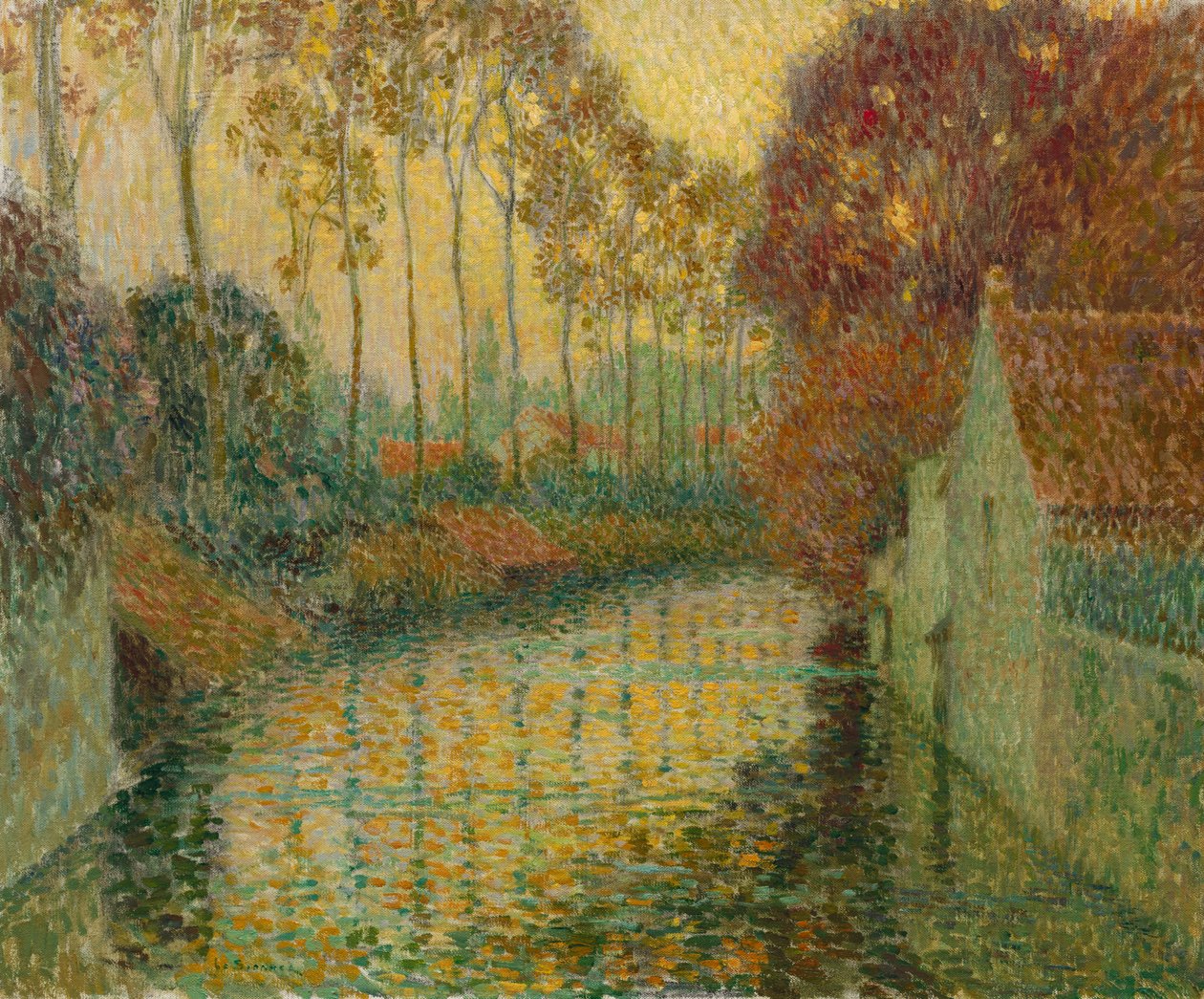 Csatorna ősszel (Gisors) alkotó: Henri Le Sidaner