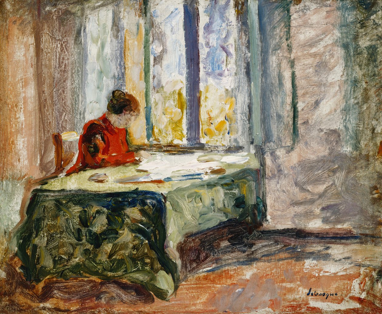 Női varrás; nőtársnő, alkotó: Henri Lebasque
