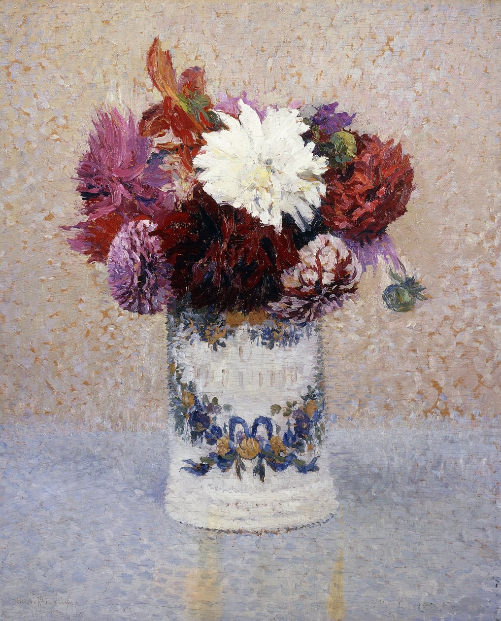 Egy csokor dáliát, alkotó: Henri Martin