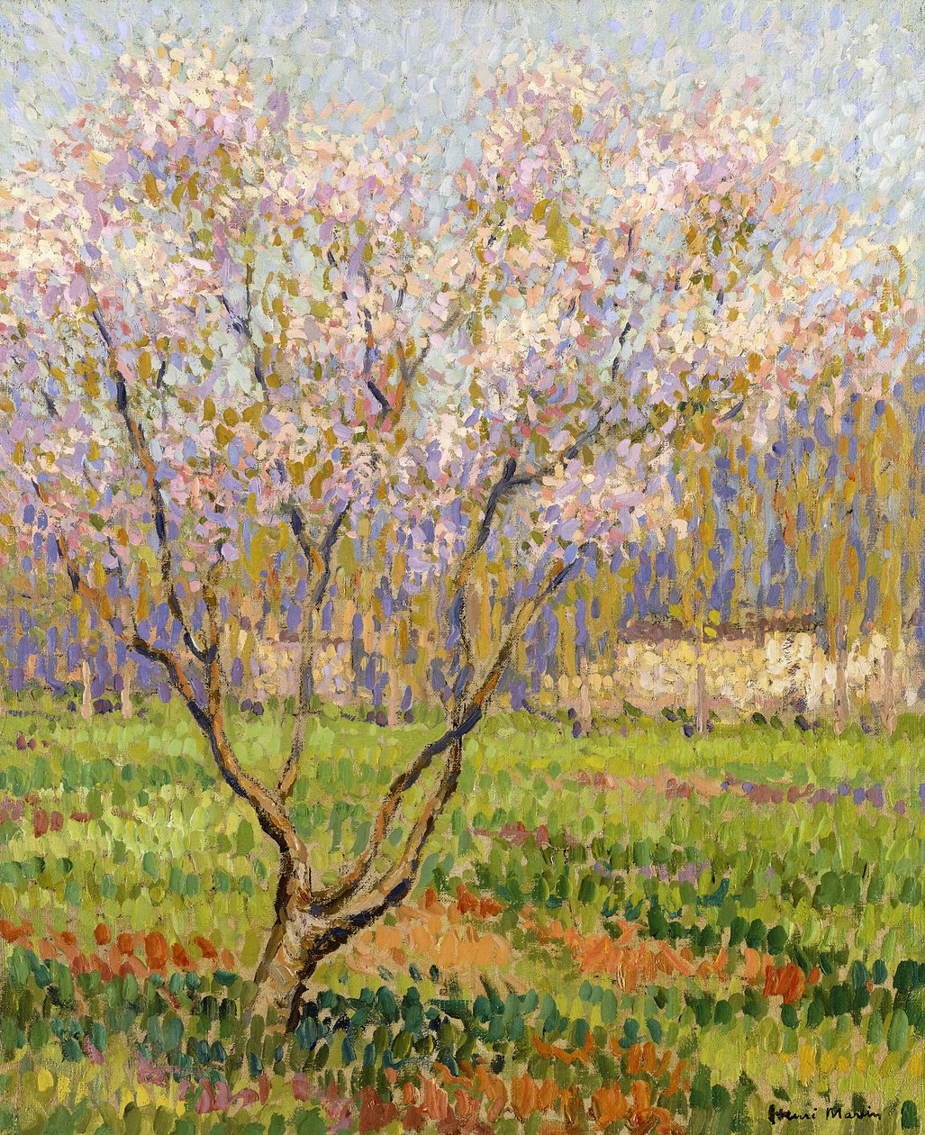 Virágzó almafa; Alma virágok, alkotó: Henri Martin