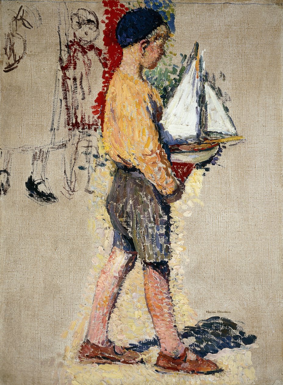 Fiú csónakkal; Fiú csónakkal, alkotó: Henri Martin