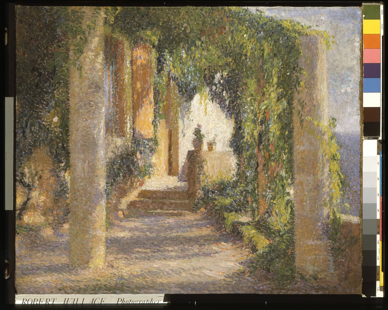 A pergola (La Pergola) (olaj, vászon) alkotó: Henri Martin