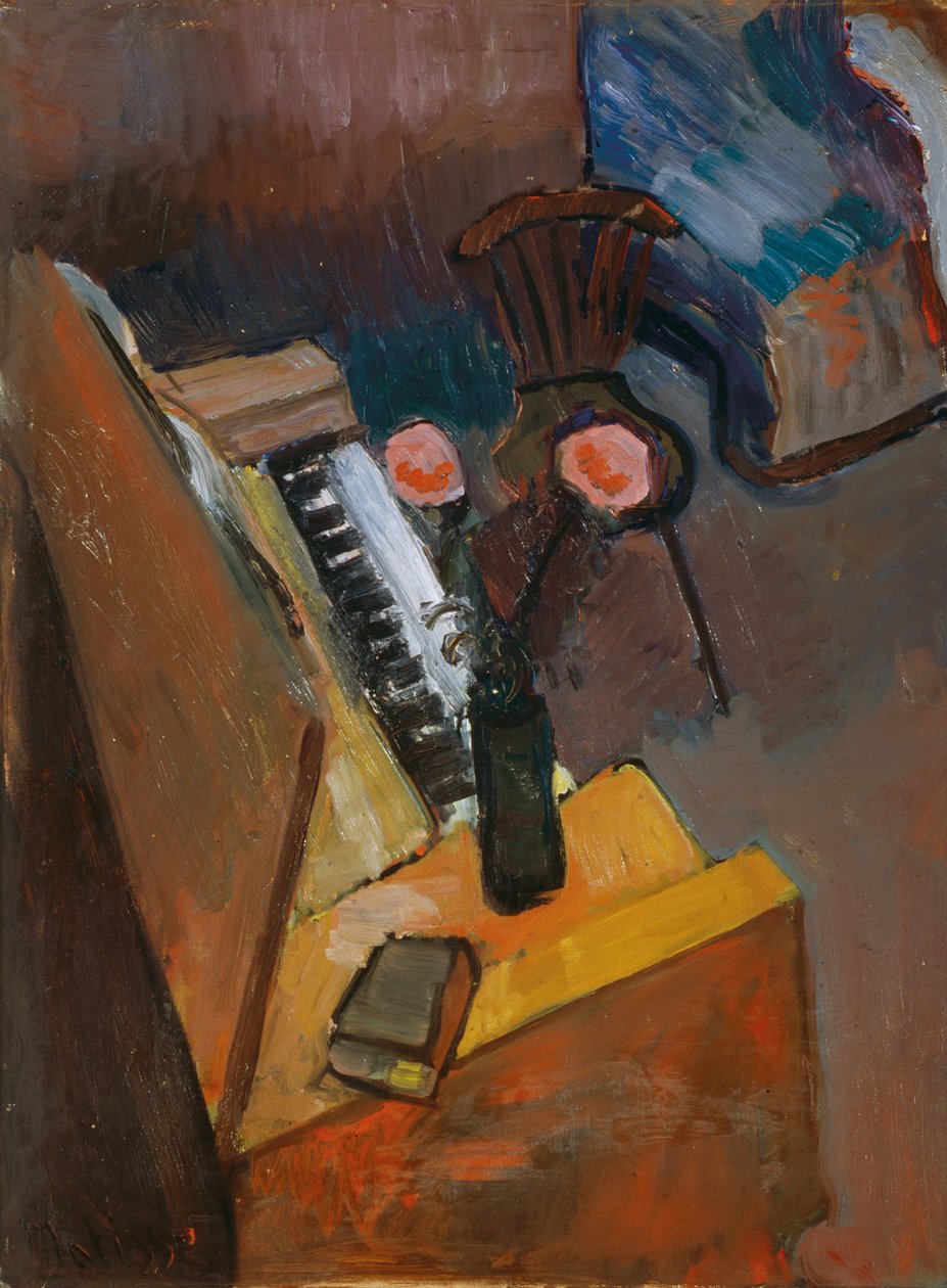 Harmonium belső tér, 1900 körül (olaj, karton) alkotó: Henri Matisse