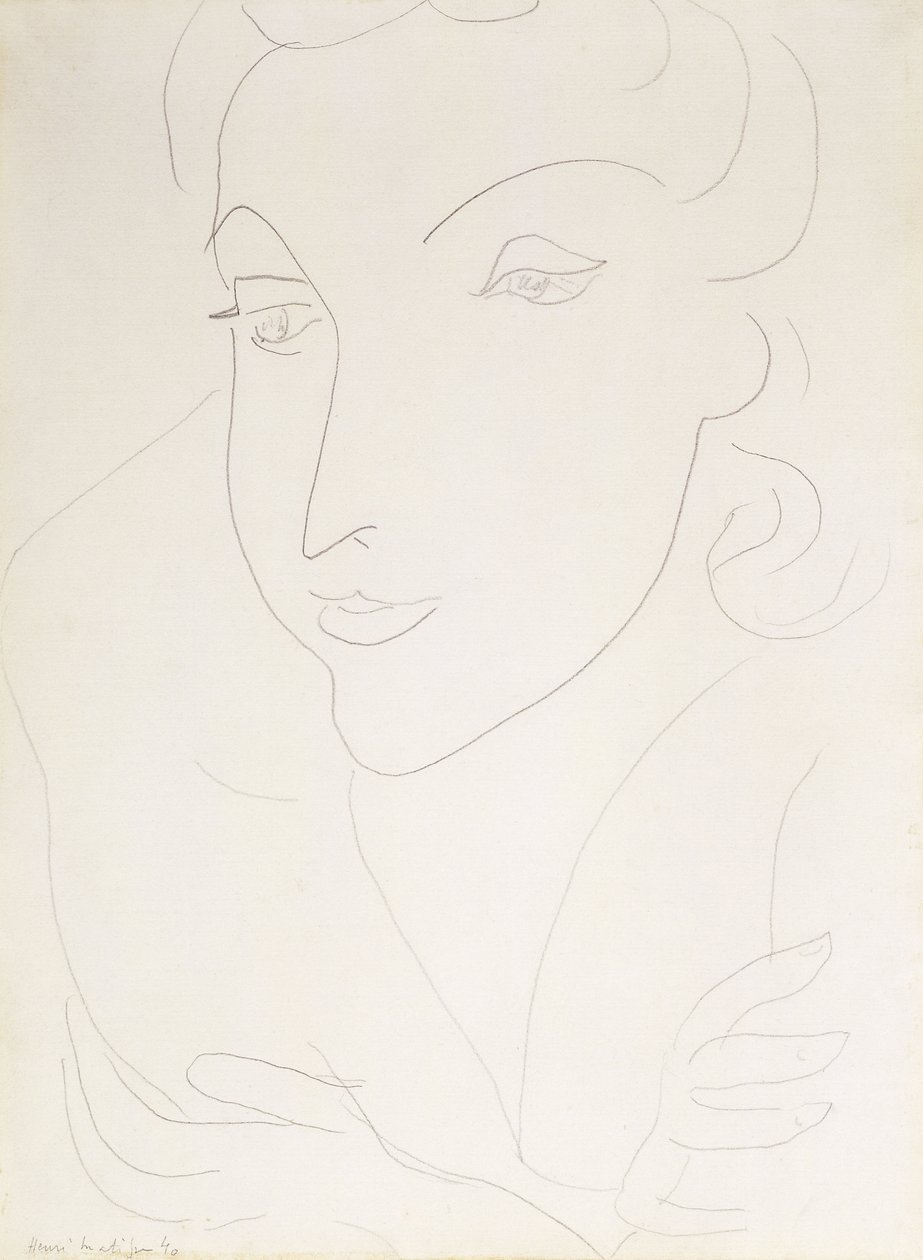 Egy fiatal nő feje alkotó: Henri Matisse