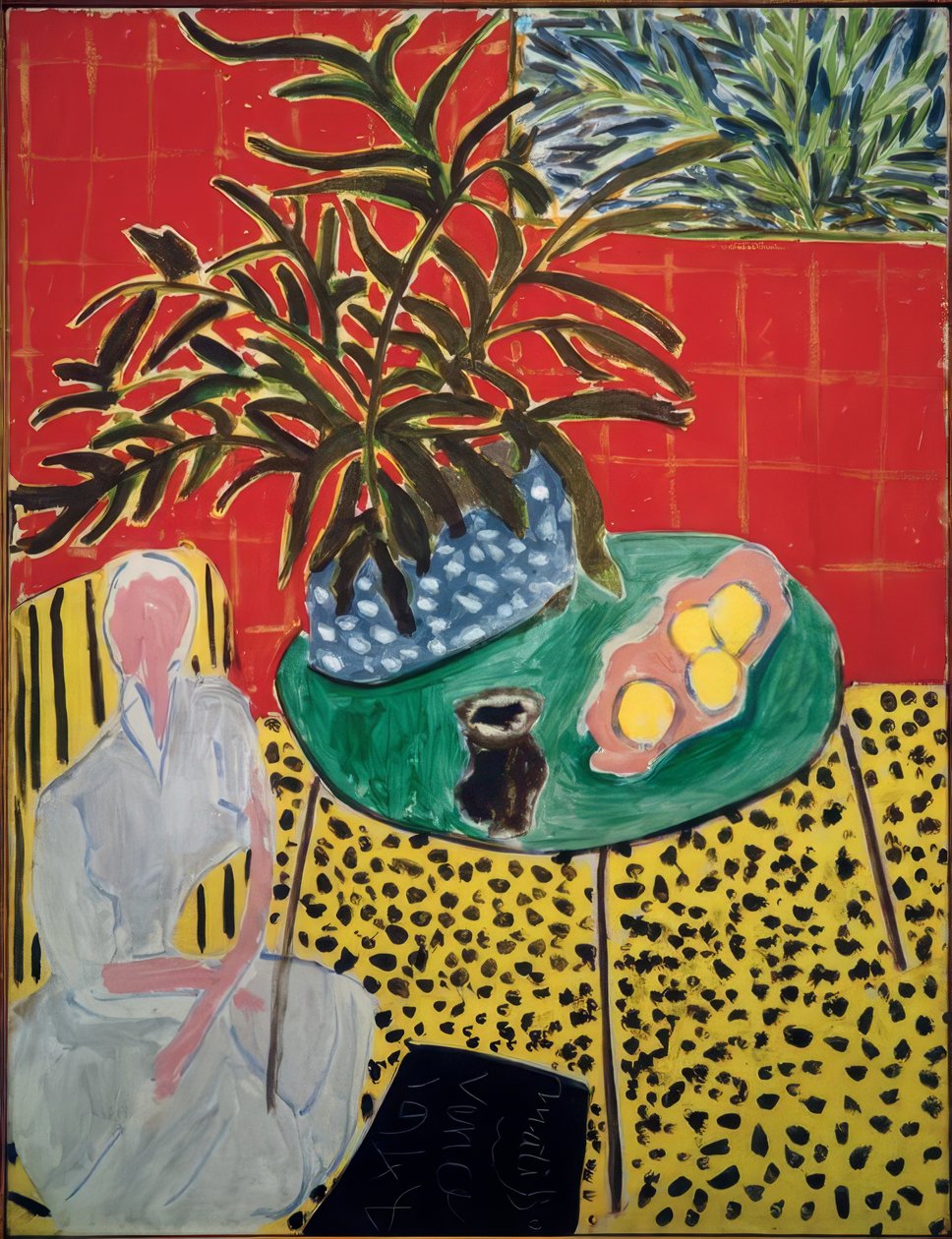 Belső tér fekete páfránnyal alkotó: Henri Matisse