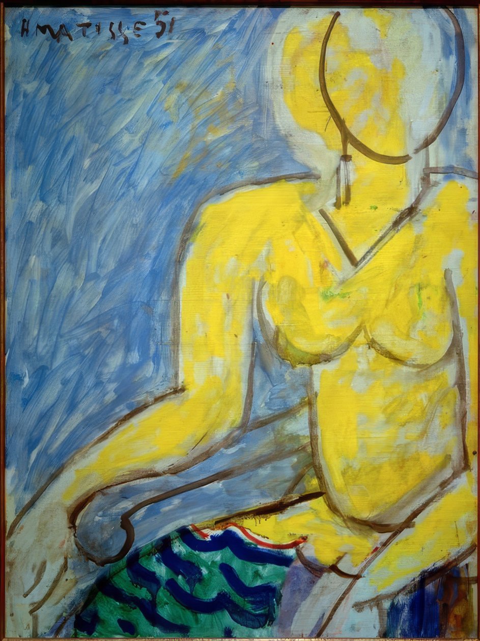 Katia sárga ruhában alkotó: Henri Matisse