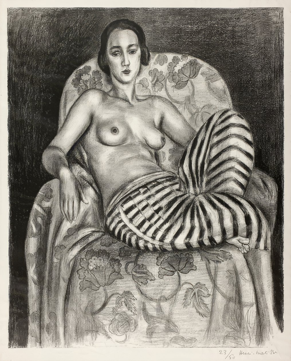 Nagy Odaliszk csíkos pantallóban alkotó: Henri Matisse