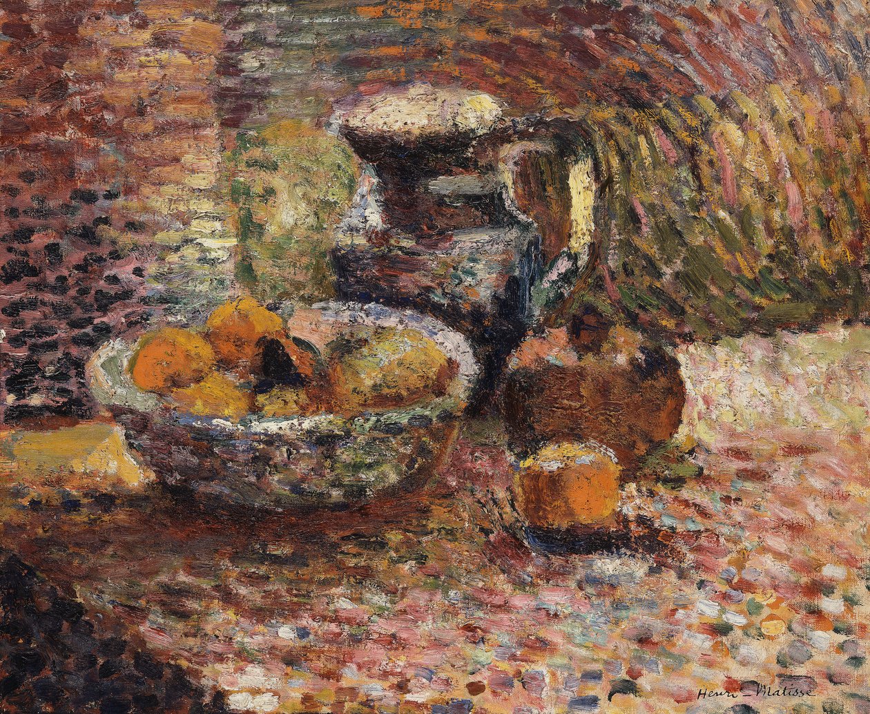 Csendélet kancsóval és gyümölcsökkel alkotó: Henri Matisse