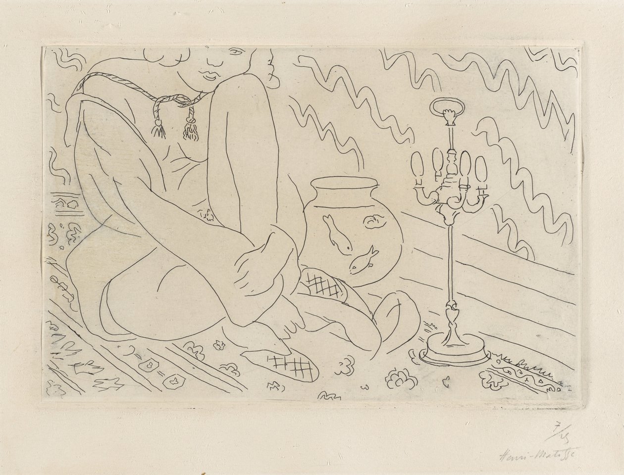 Nő ül egy belső térben alkotó: Henri Matisse
