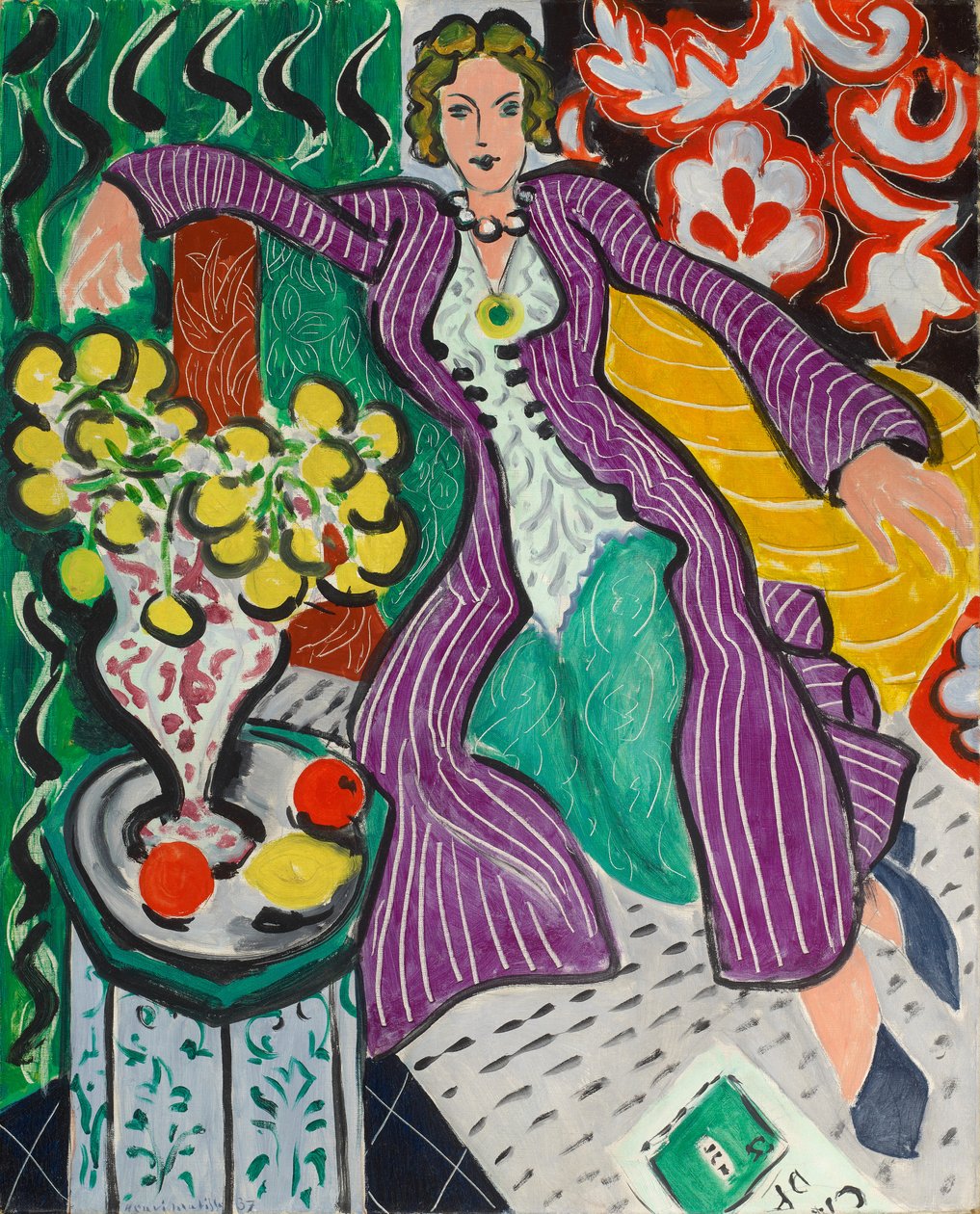 Nő lila kabátban alkotó: Henri Matisse