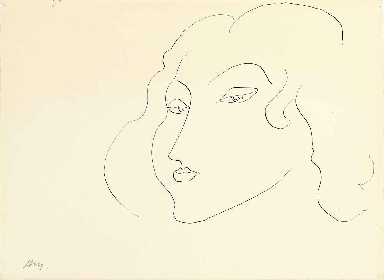 Női fej (toll és tus, papír) alkotó: Henri Matisse