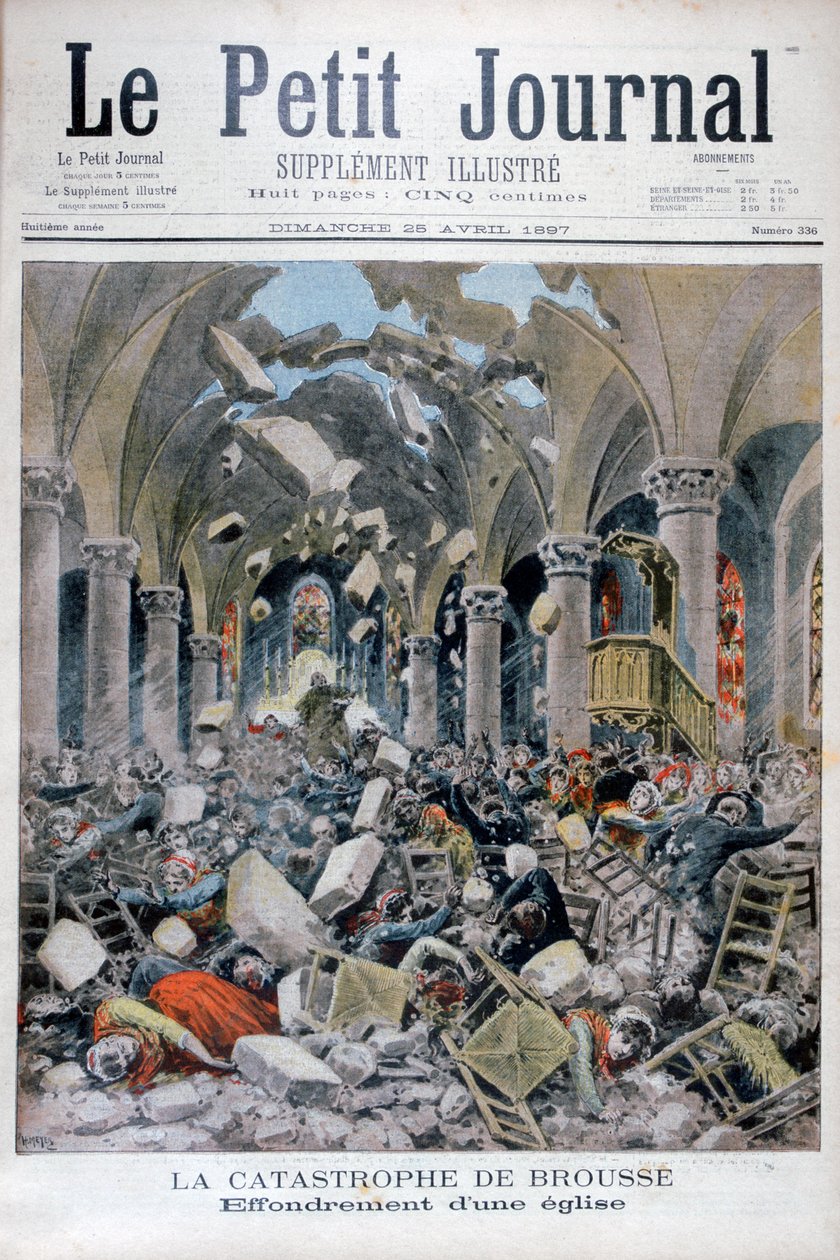Egy templom összeomlása, Brousse, Franciaország, 1897 alkotó: Henri Meyer