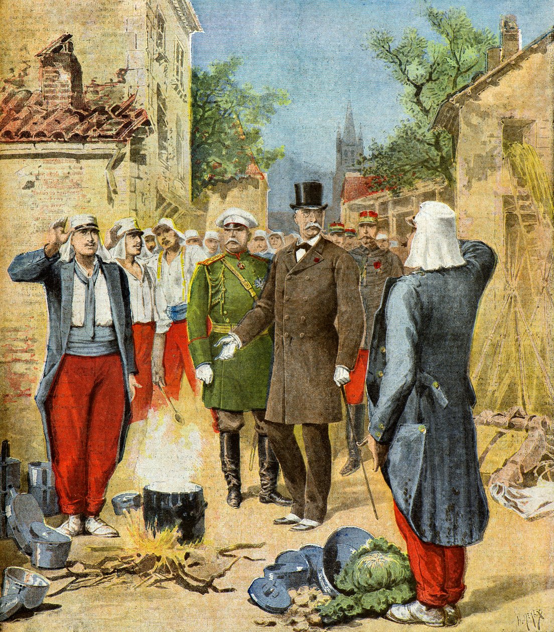 Felix Faure a nagy manővereken,1895 (Illusztráció) alkotó: Henri Meyer