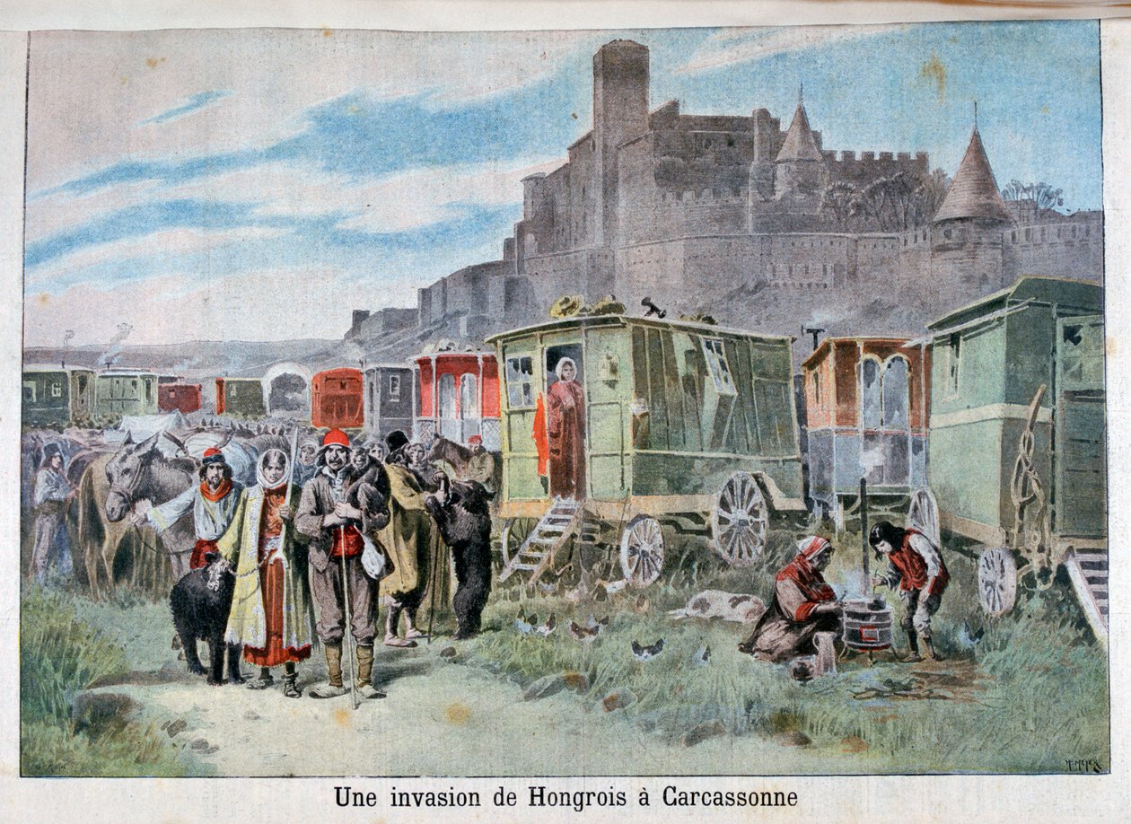 Magyar cigányok Carcassonne-on kívül, Franciaország, 1898 alkotó: Henri Meyer