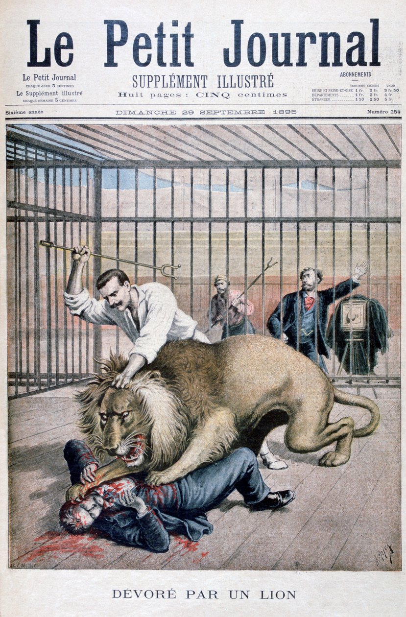 Oroszlántámadás, 1895 alkotó: Henri Meyer