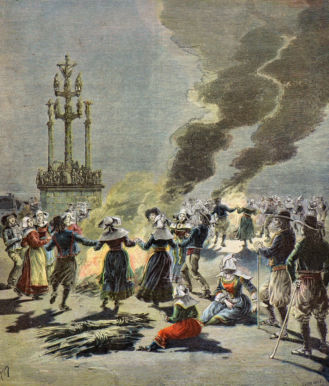 Szent János máglya Bretagne-ban alkotó: Henri Meyer