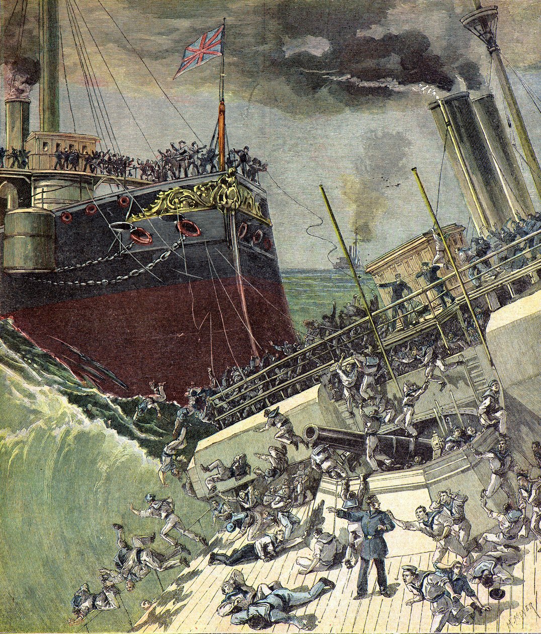 Az angol HMS Camperdown hajó alkotó: Henri Meyer
