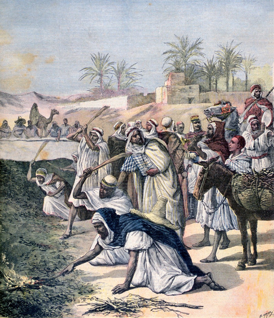 A sáskajárvány, Algéria, 1891 alkotó: Henri Meyer