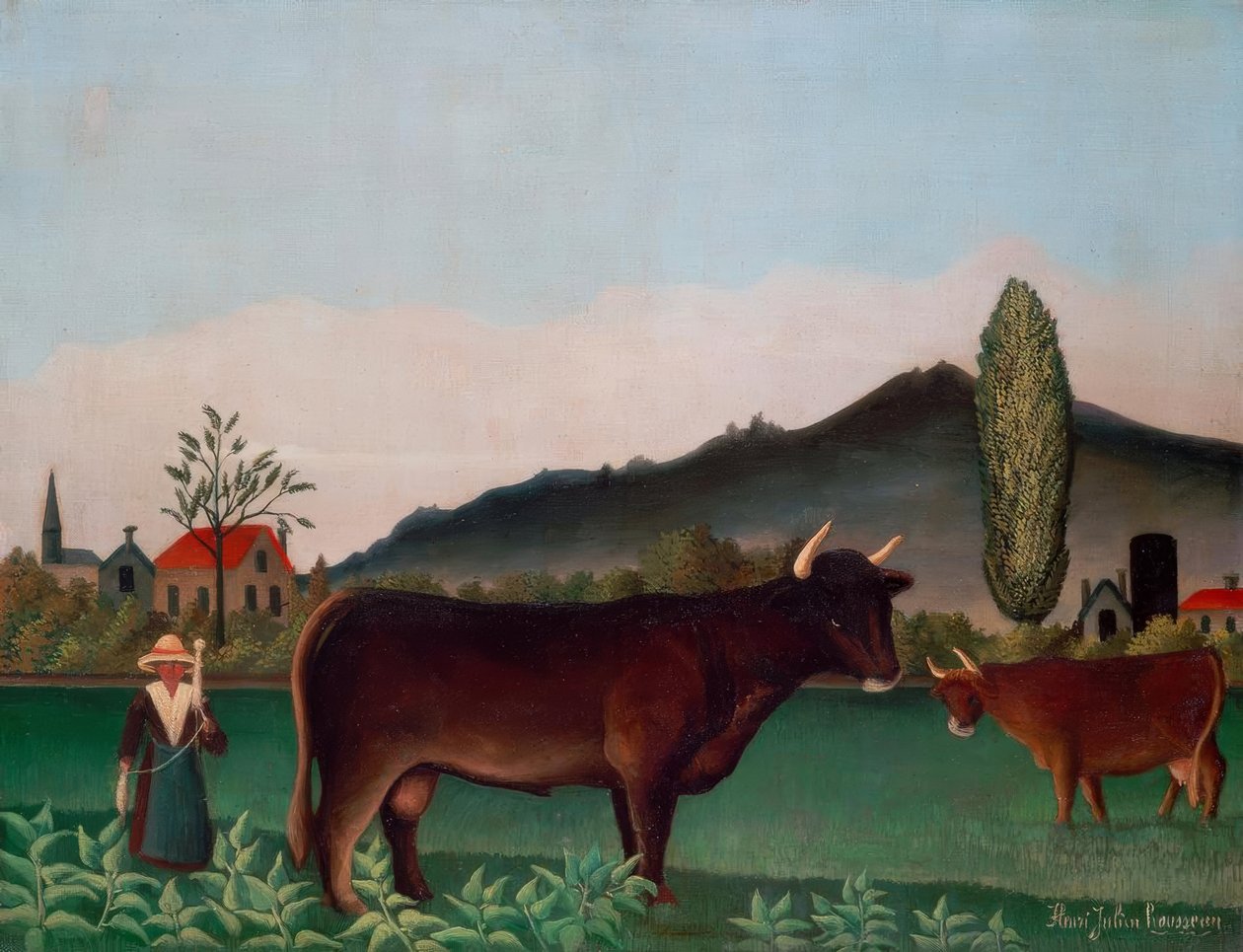 Táj tehenekkel alkotó: Henri Rousseau
