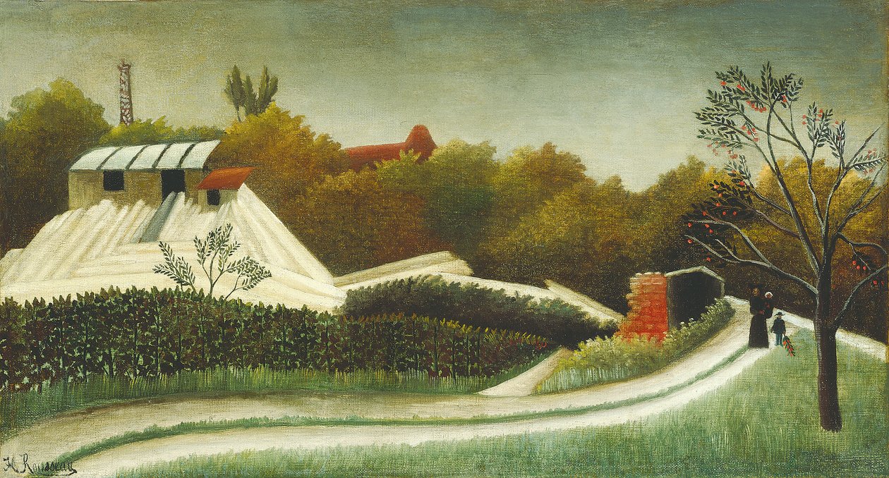 Fűrésztelep, Párizs külvárosa, kb. 189395. alkotó: Henri Rousseau