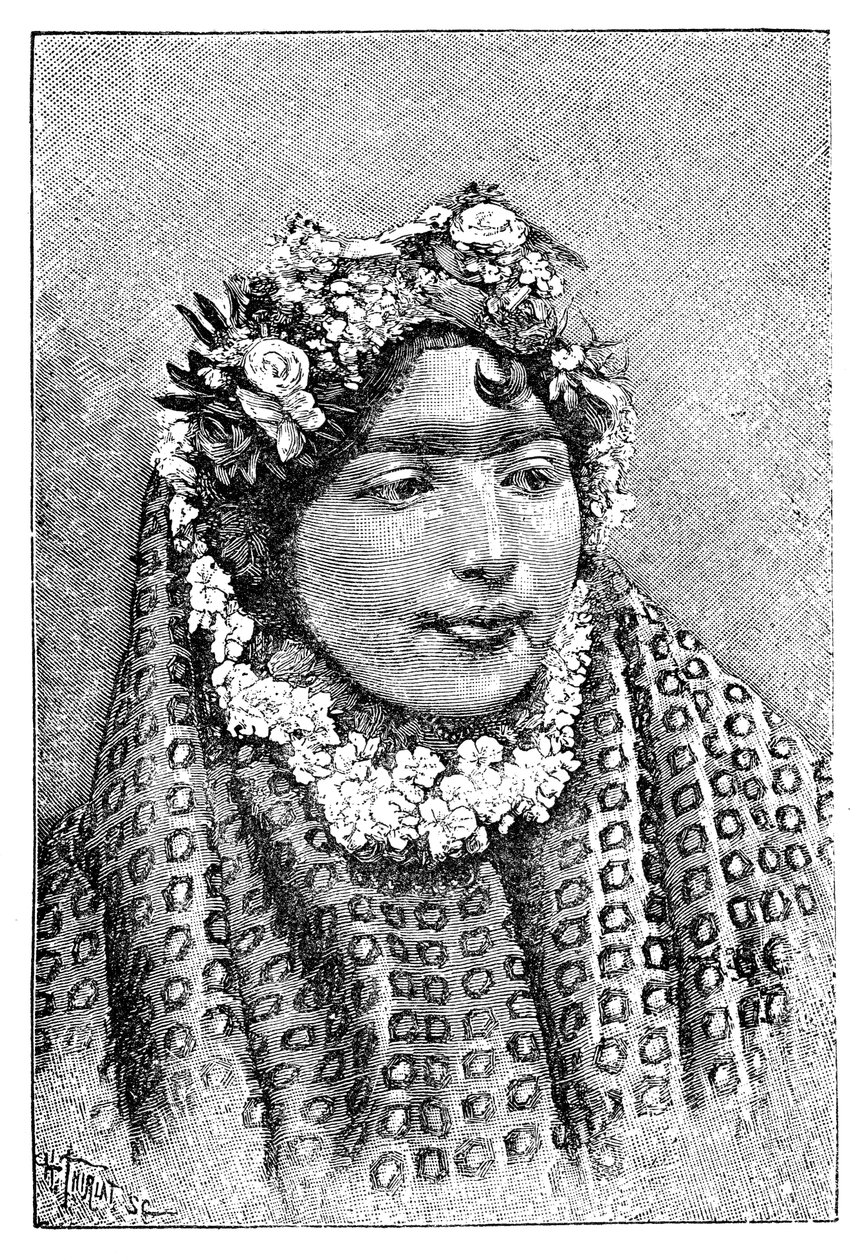 Egy előkelő perzsa hölgy, 1895. alkotó: Henri Thiriat
