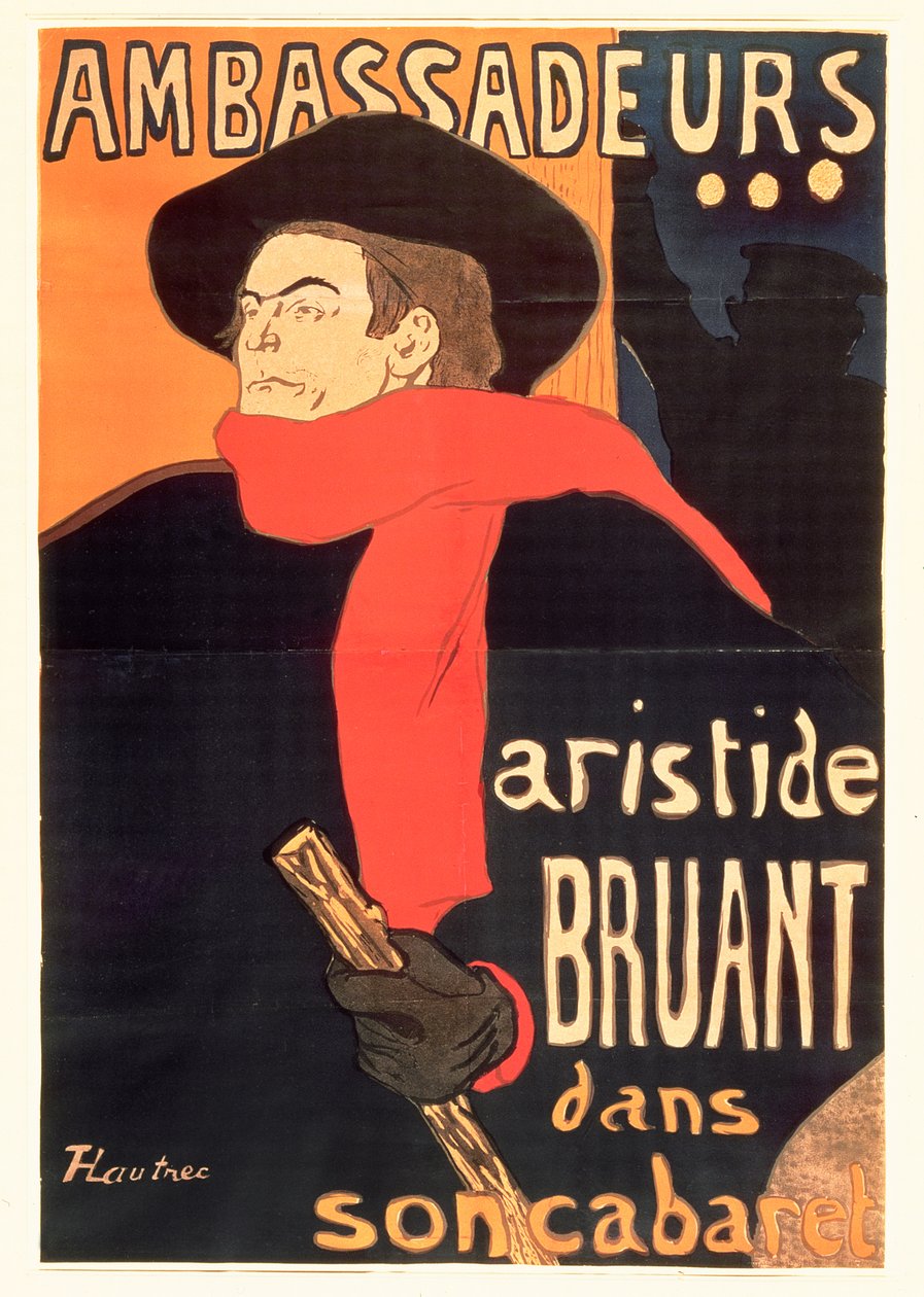 Nagykövetek: Aristide Bruant, 1892 alkotó: Henri de Toulouse Lautrec