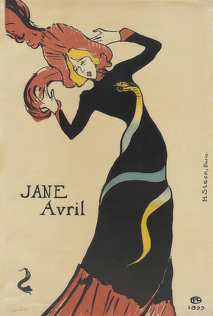 Jane Avril (Plakat). 1899 alkotó: Henri de Toulouse Lautrec