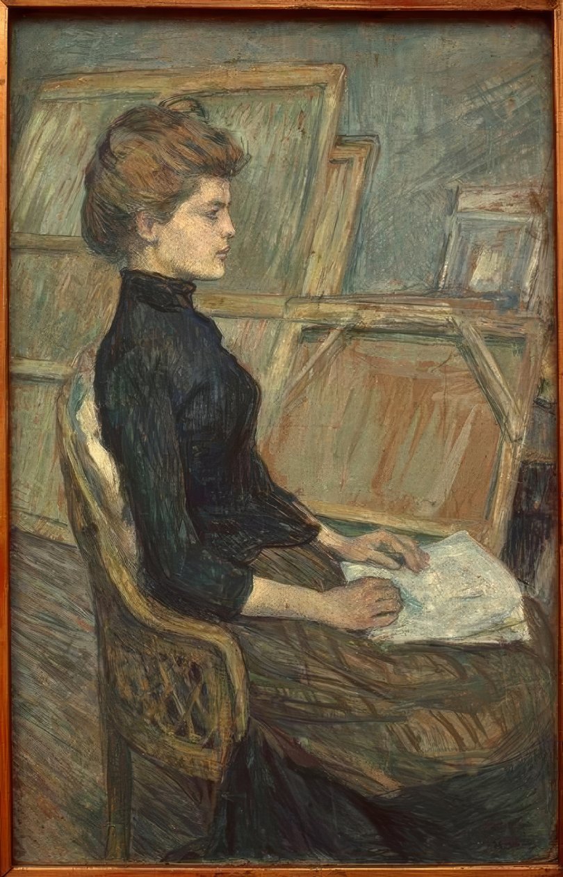 Fiatal lány a stúdióban alkotó: Henri de Toulouse Lautrec